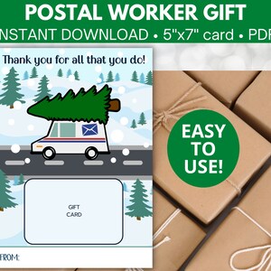 Postbote Geschenkkartenhalter, Weihnachtsgeschenk für Postbote, Postarbeiter Geschenk, Last Minute Geschenk für Postbote, Sofortiger Download, PDF