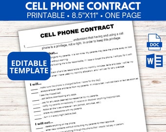 Contratto telefonico modificabile per adolescenti/bambini, Modello contratto cellulare, Contratto cellulare, Primo contratto telefonico, Regole Smart Phone modificabili DOC