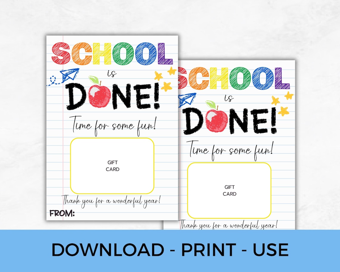 End of Year Teacher Gift Card Holder, Teacher Appreciation Gift, Last ...