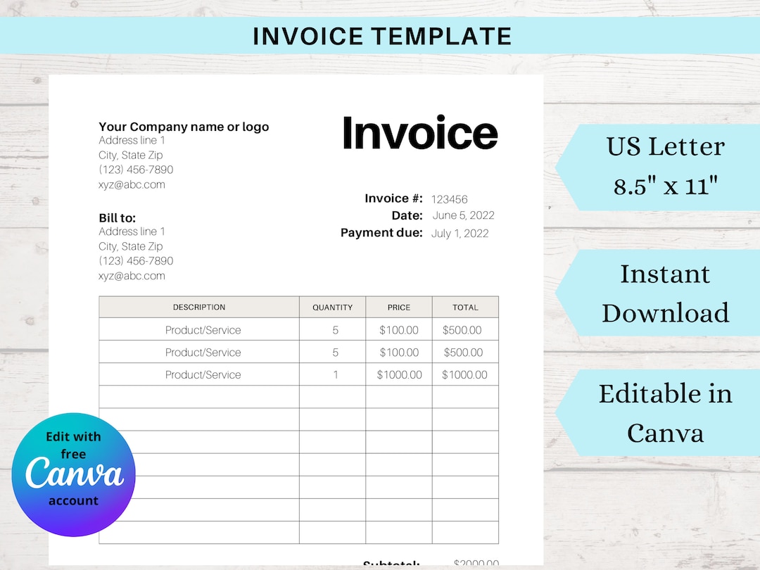 Invoice Template, Printable Small Business Order Form Template ...
