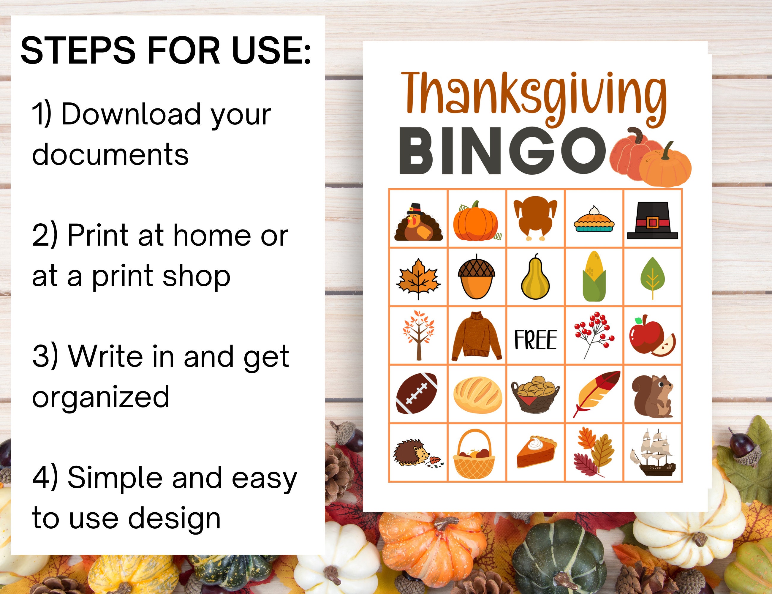 Thanksgiving Bingo Printable, Thanksgiving Game, Printable Turkey Bingo ...