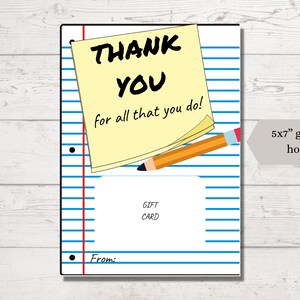 Teacher gift card holder, Teacher appreciation gift, Piano teacher thank you gift, Coach thank you card, End of year gift, Appreciation card