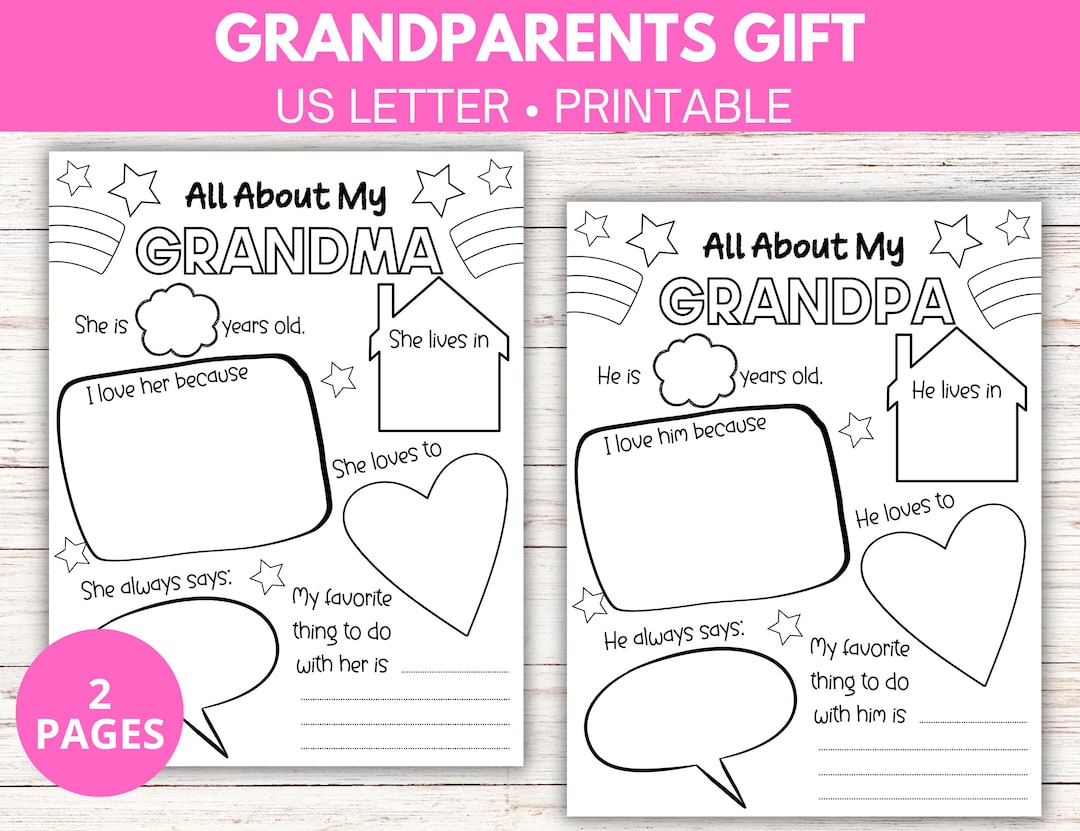 Grandparents Day Gift From Kids, All About Grandma, All About Grandpa ...