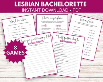 Lesbian bachelorette party games printable, Lesbian engagement party, Same sex bridal shower, Two brides games, PDF, Instant download