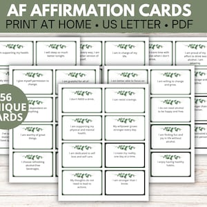 Affirmationskarten für Frauen, Nüchternheit Geschenk, Nüchternheit Geschenk, Alkoholfreie Ermutigung, PDF