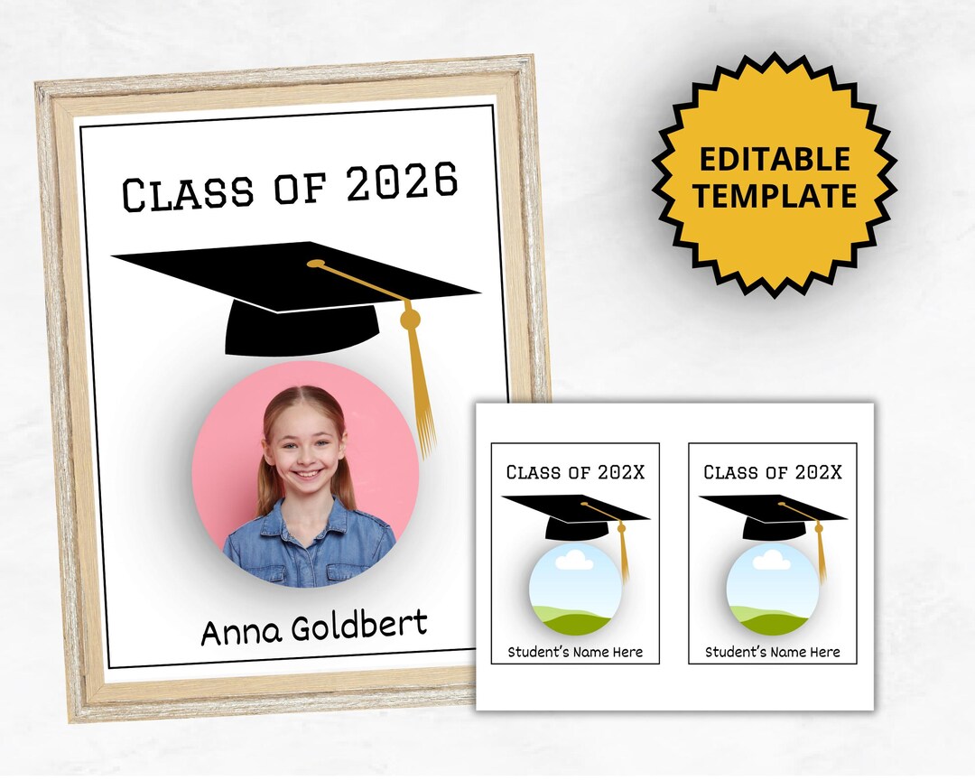 Graduation Photo Craft Template | Class of 2026 Bulletin Board ...