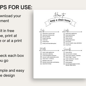 Editable Cleaning Checklist Printable, Cleaning Checklist for Home ...