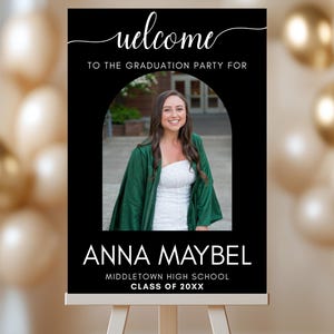 Graduate Photo Sign, Editable Graduation Template, Graduation Party Decor, Senior College Graduation Party Welcome Sign, Class of 2025