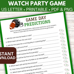 Football Party Game Printable, Bowl Game Predictions, Bowl Predictions ...