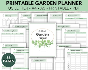 Printable Raised Garden Bed Planner, Garden journal, Garden planning, Seed inventory, Home vegetable garden, Kitchen garden, Plant care, PDF