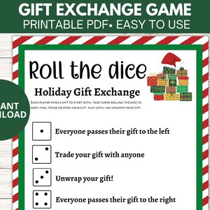 Christmas Left Right Game Printable, Right Left Gift Exchange Game, Pass the Gift Christmas ...