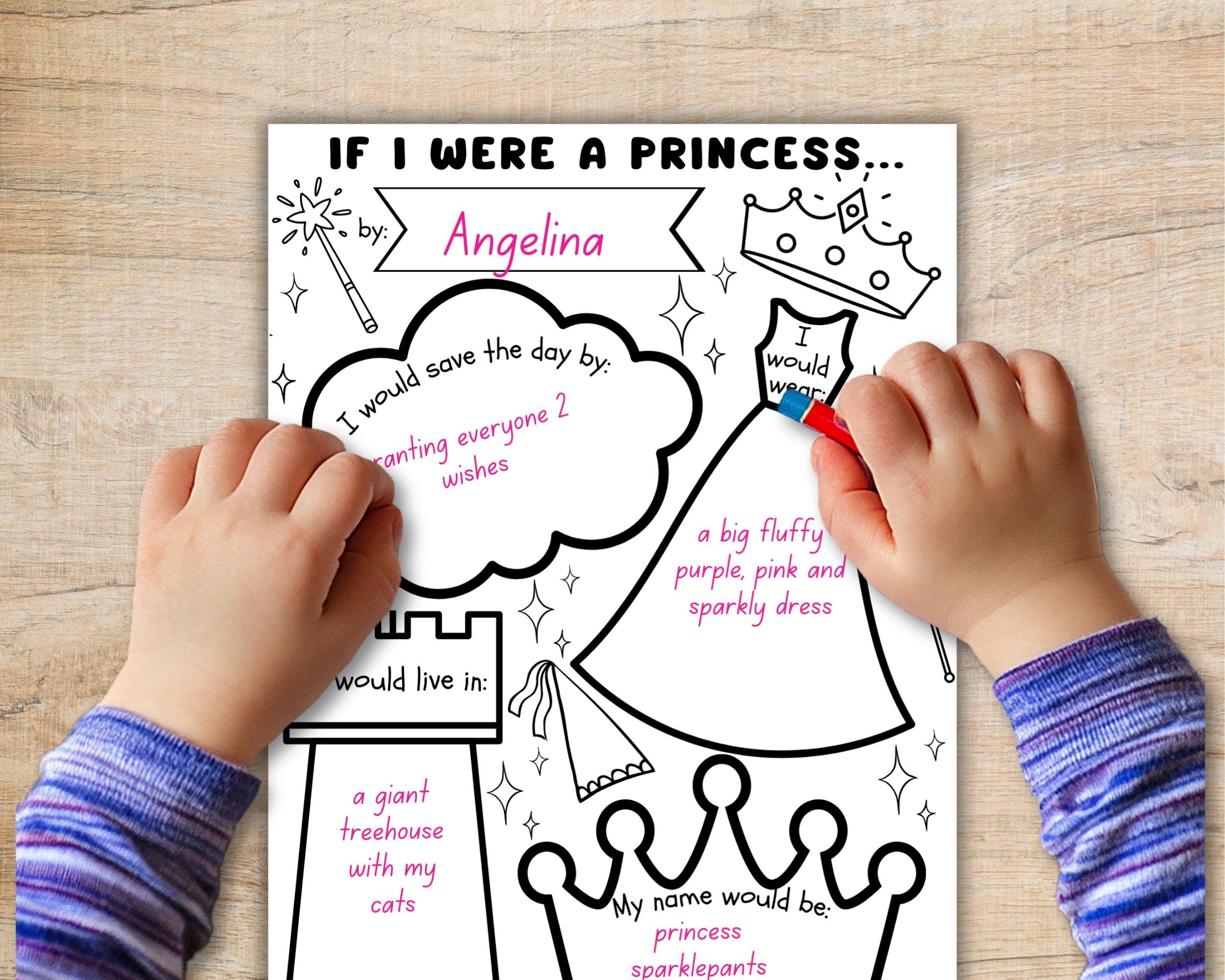 If I Were a Princess Printable, Girls Princess Party Activity ...