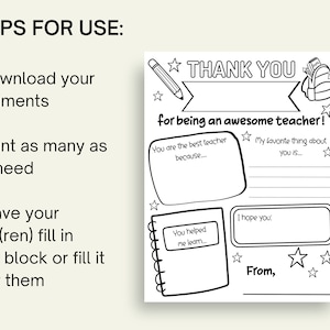 End of Year Teacher Gift Coloring Page, Last Day of School Thank You ...