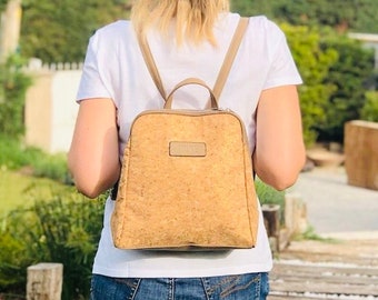 Cork backpack for women,  cork bag eco friendly vegan cork bag Christmas gift for her
