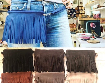 Fringe Fanny pack Hip pack belt fringe crossbody cowgirl for women, belt pack, free bag leather