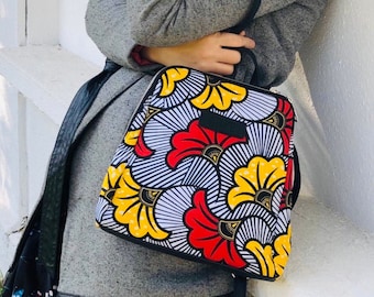 Sac à dos femme wax France pagne africain fleurs de mariage idée cadeau femme Noel