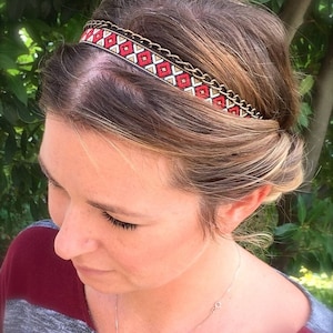 Headband bohème en dentelle ou en cuir pour femme idée cadeau femme anniversaire cadeau Noel