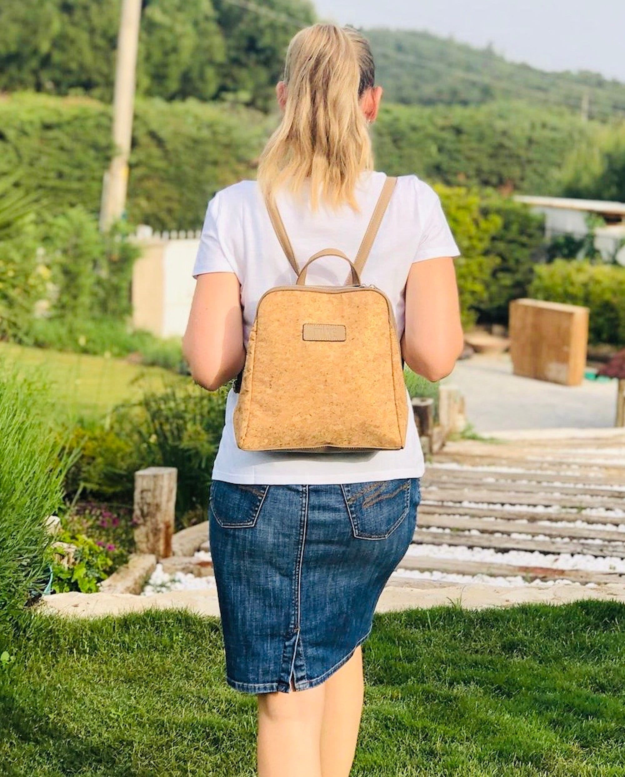 Sac ?� dos femme li?�ge vegan v?�g?�tal sac li?�ge naturel boho boh?�me sac a dos de ville id?�e cadeau 