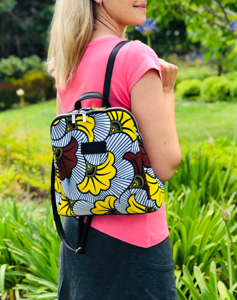 African wax print women Backpack indian print Ankara print bag birthday gift for her image 9