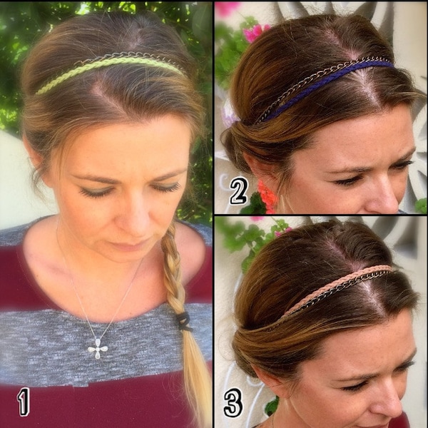 Bijoux de tête Headband bohème bandeau accessoire cheveux chaine bronze Vert Blanc Noir Marron Camel Gris Rouge mariage cadeau femme Noël