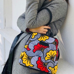 African wax print women Backpack indian print Ankara print bag birthday gift for her image 2