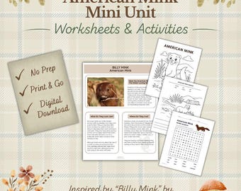 Paquete de actividades para el visón americano: Hojas de trabajo imprimibles para la educación en casa (Descarga PDF)