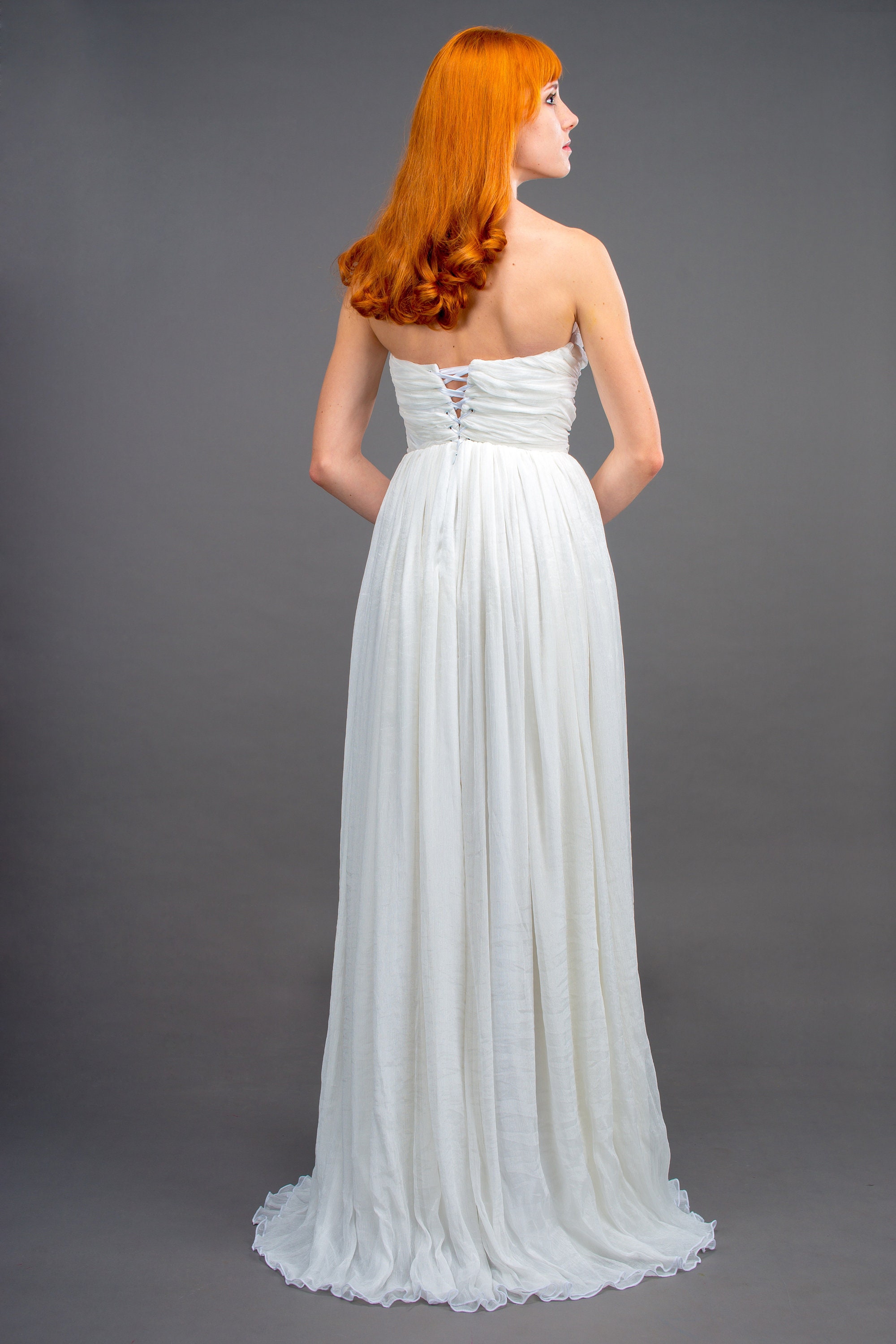 long white corset dress