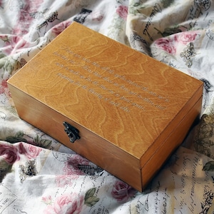 Benutzerdefinierte Zitat Holzkiste, Memory-Box, gravierte Zitat-Box, benutzerdefinierte Schmuck-Box, Andenken-Box, Treasury-Box