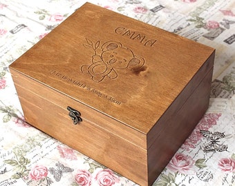 Caja de memoria personalizada del bebé, caja de recuerdos del bebé, caja de memoria personalizada, caja de nombre personalizado, caja de recuerdo personalizada, Koala