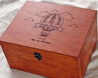 Personalized baby memory box, Kids keepsake box, Custom memory box, Custom engraved baby gift, Newborn keepsake chest, Wood storage box