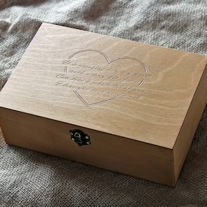 Personalized wooden box , Memory box, Custom engraved jewelry box, Keepsake box, Treasury box, Anniversary gift