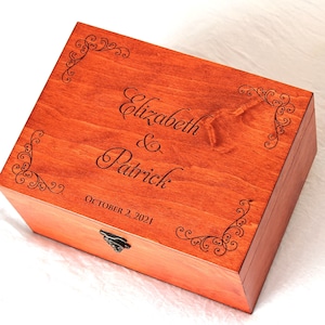 Caja de recuerdos de boda, Caja de recuerdos de boda personalizada, Regalo para la pareja, Regalo de aniversario