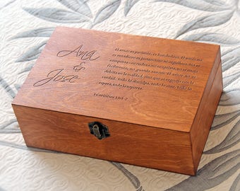 Wedding Vows Box, Wedding Memory Box, Personalized Wedding Memento box Box