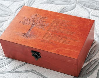 Custom verse wooden box, Custom poem, Cummings poem, Memory box, Custom engraved jewelry box, Keepsake box