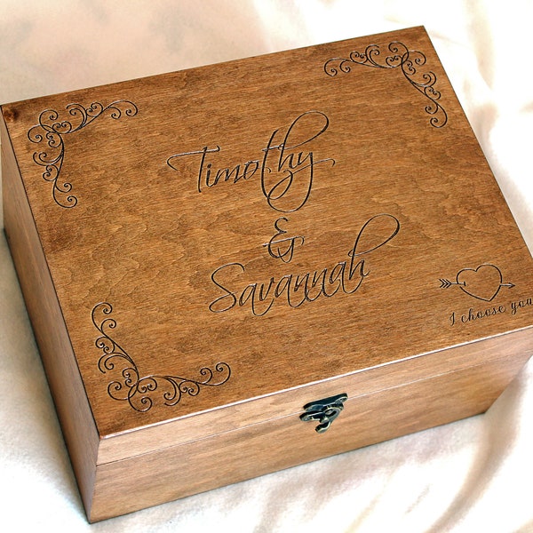 Wedding Memory Box, Personalized Wedding Box, Wedding Memento box, Custom Keepsake Box, Wedding gift, Anniversary gift