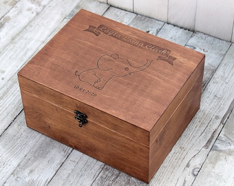 Personalized memory box, First Birthday Capsule, Baby keepsake box, Custom memory box, Engraved wood box