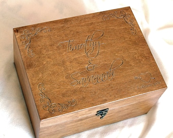 Wedding Memory Box, Personalized Wedding Box, Wedding Memento box, Custom Keepsake Box, Wedding gift, Anniversary gift