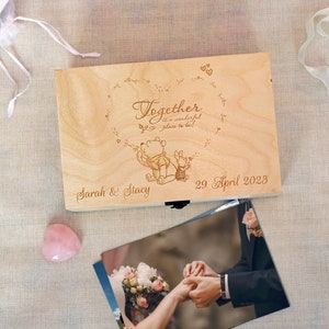 Winnie the Pooh Zitat Hochzeit Andenken Box, Personalisierte Hochzeitskarten Box, Hochzeitstag Geschenk, Hochzeitsfotobox