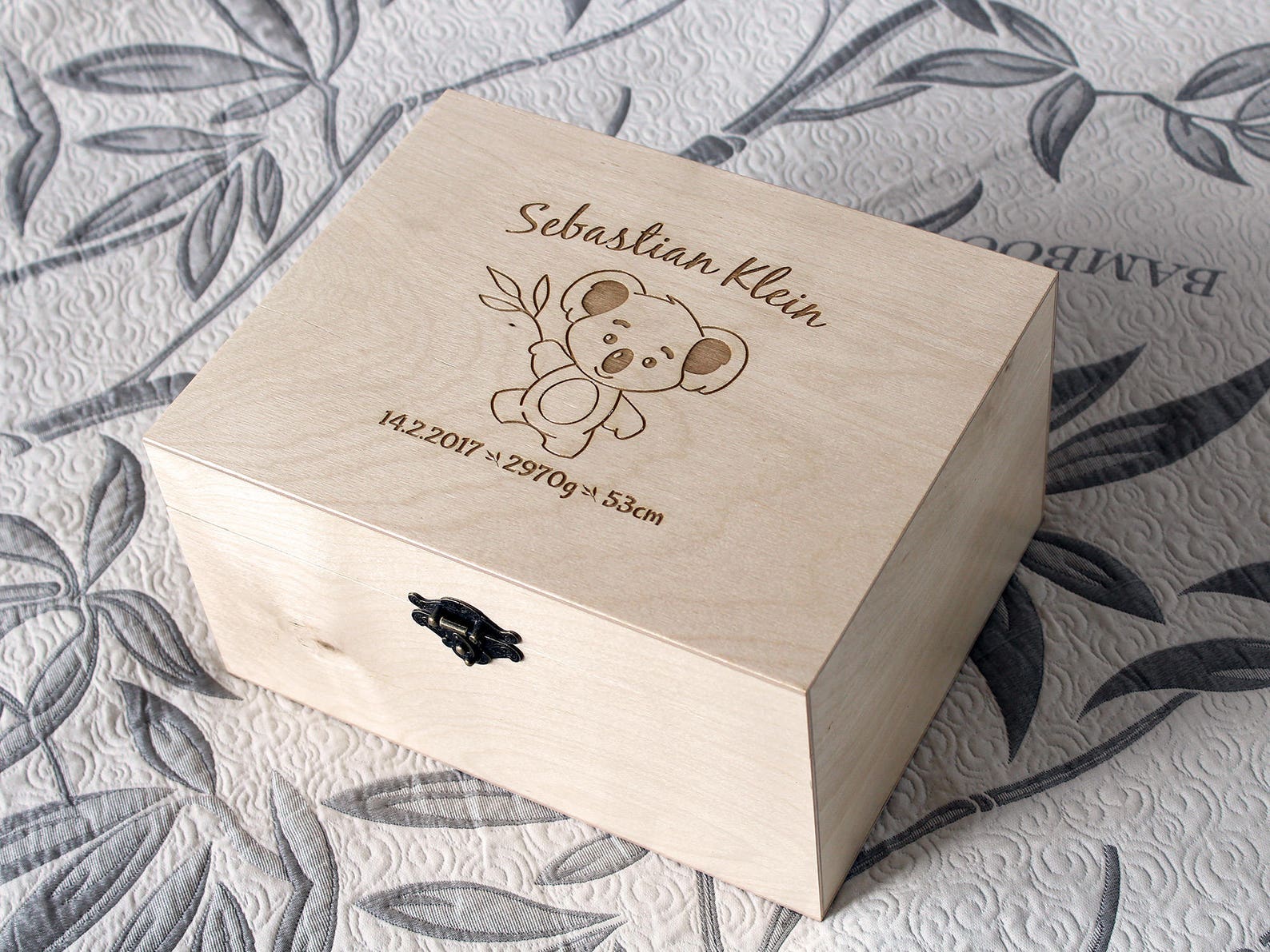 Creative Deco Boîte à Souvenirs Bébé Personnalisée - 30 X 20 X 14 Cm Cadeau Naissance Gar On Bo Te En Bois Personnalisable