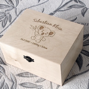 Personalized Baby memory box, Baby keepsake box, Custom memory box, Custom name box, Personalized keepsake box, Koala