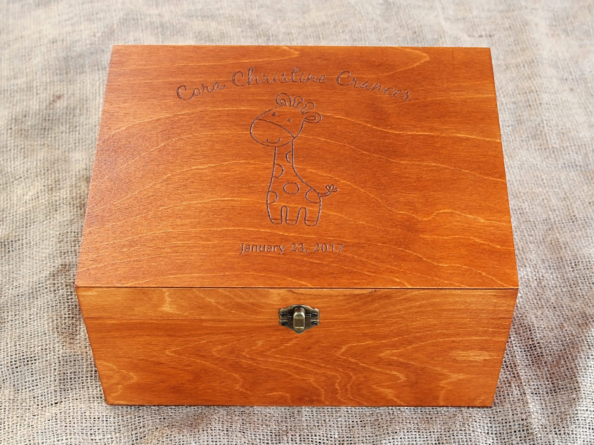 Personalized Baby Memory Box Baby Keepsake Box Giraffe Etsy