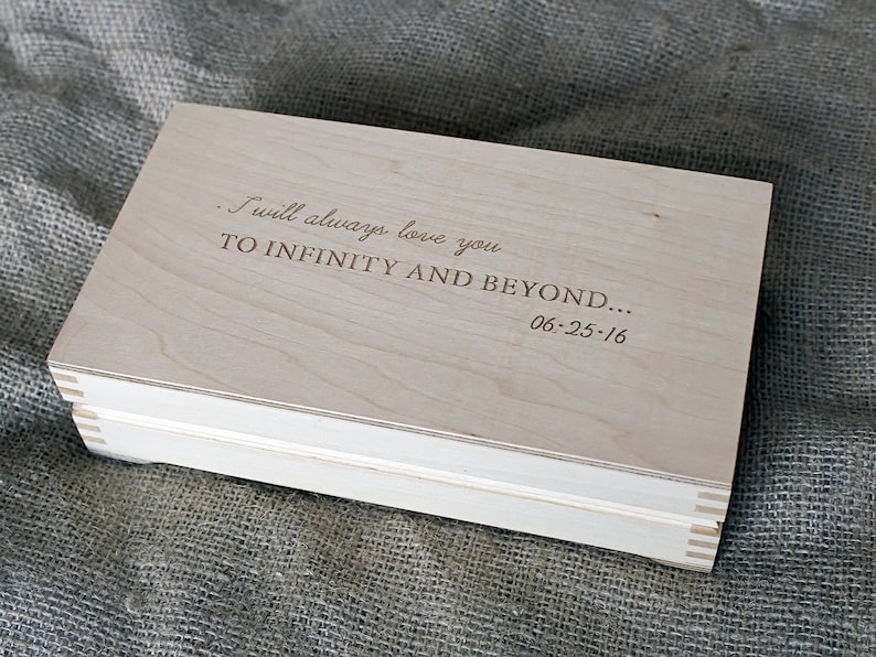 Custom Quote Wooden Box Memory Box Custom Engraved Quote Etsy