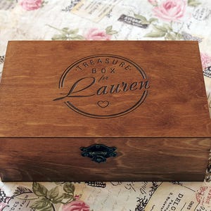 Personalized Wooden Memory Box | Custom Engraved Keepsake & Jewelry Box ...