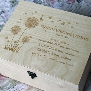 Personalisierte Holzkiste mit Winnie der Pooh Vers, Andenken Baby-Box - Zeitkapsel, Holz-Memory-Box