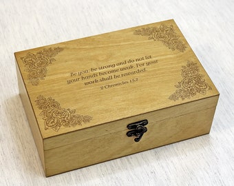 Personalized Baptism Memento Box | Engraved Bible Verse Gift | Custom Christening Keepsake box | First Holy Communion Gift