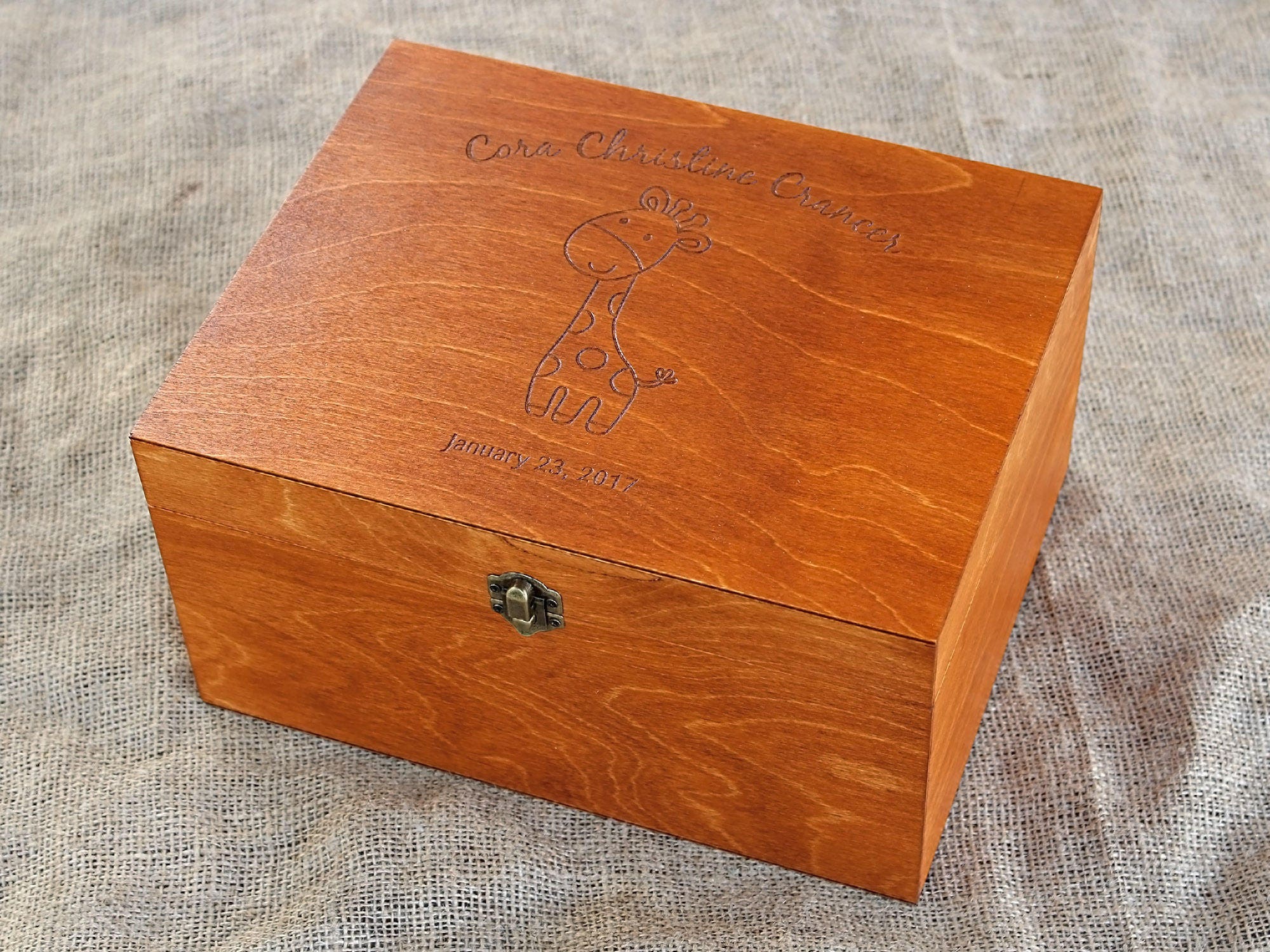 Personalized Baby Memory Box Baby Keepsake Box Giraffe Etsy