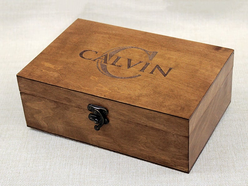 Personalized Wooden Box With Name and Monogram Custom Jewelry Etsy