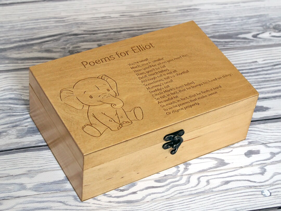 Child Memory Box, Poem Engraved on Wooden Box, Engraved Quote on Box
