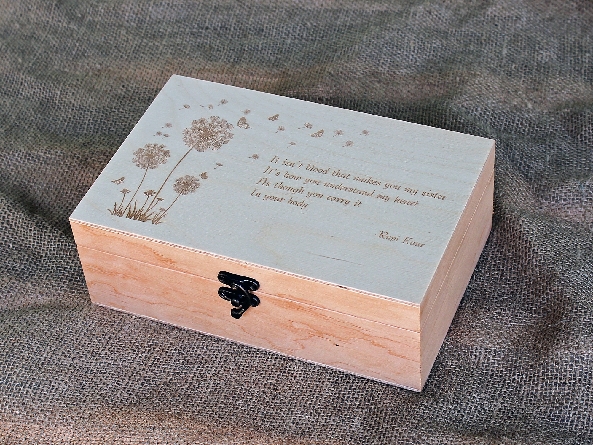 Custom engraved jewelry box Custom quote wooden box Custom Etsy