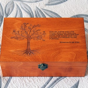 Custom Quote Wooden Box, Memory Box, Engraved Bible Verse Box, Custom ...